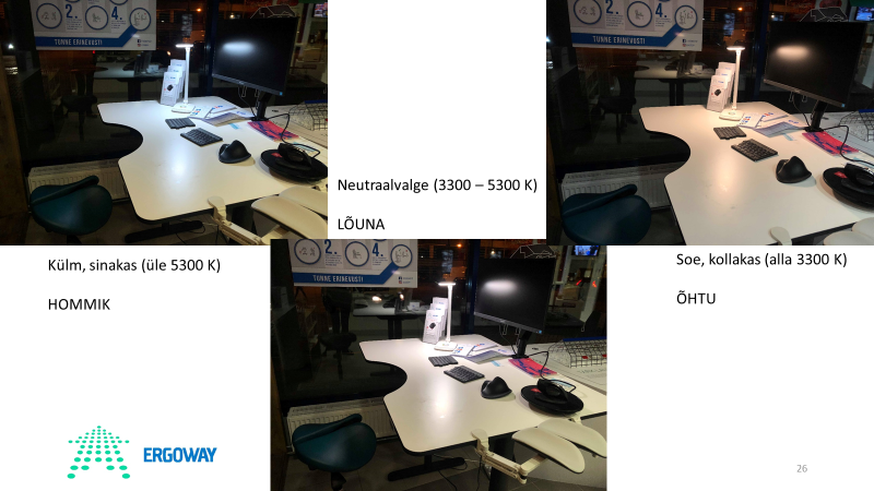 ergonoomiline töökoha valgus